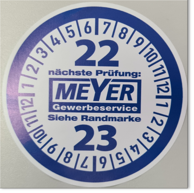 Die aktuelle Prüfplakette plakette